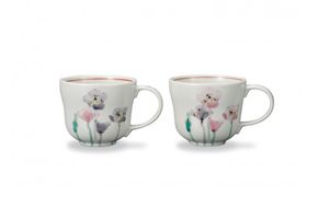 ペアマグカップ ポピー 大志窯 民芸品 工芸品 雑貨 キッチン雑貨 キッチン用品 食器 コップ 花 172111_CY3090