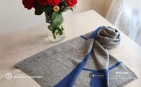 G3322 『Noble Fibre』100％カシミヤ・マフラー デニムインターシャ 【高級 カシミア おしゃれ ファッション 防寒 かしみあ】