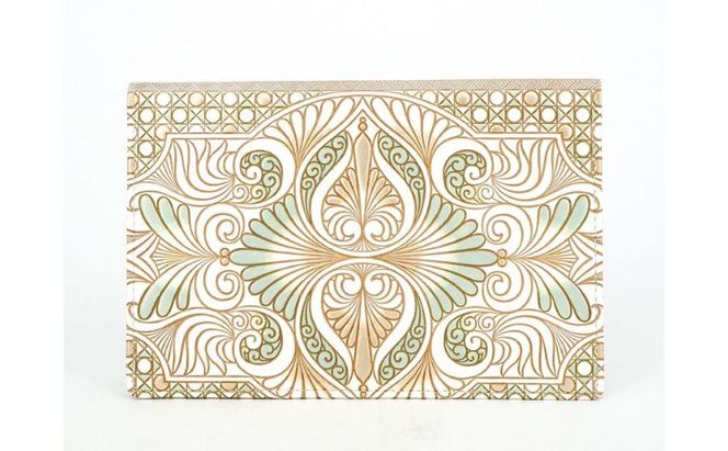 ケース パーソナルホルダー ロカイユ ペールカーキ 文庫屋大関 ポーチ 通帳ケース 通帳入れ カードケース パスケース  通帳 収納 収納ポーチ 本革 革 皮革 雑貨 おしゃれ 日本製 東京