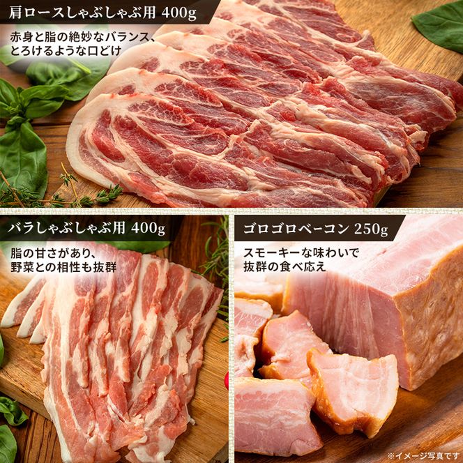 もちぶた 詰め合わせ 肩ロース バラ しゃぶしゃぶ ハム ベーコン 角煮 豚肉