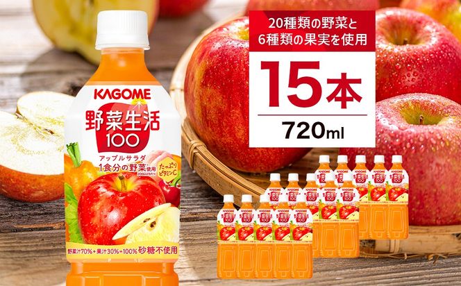 ns111-012 カゴメ 野菜生活100 アップルサラダ 720ml 15本