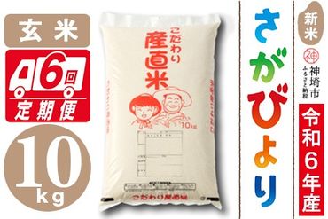 【令和6年産 新米】さがびより 玄米 10kg【6ヶ月定期便】【米 お米 コメ 玄米 10kg×6 おいしい ランキング 人気 国産 ブランド 地元農家】(H061355)