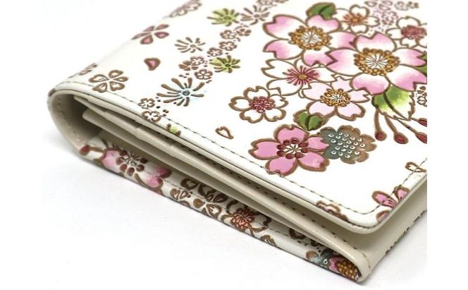 【文庫屋大関】束入れ かすみ桜【皮革工芸品】 財布 お札 お札入れ 長財布 カード 小銭 牛革 手作り 日本製 墨田区 東京都