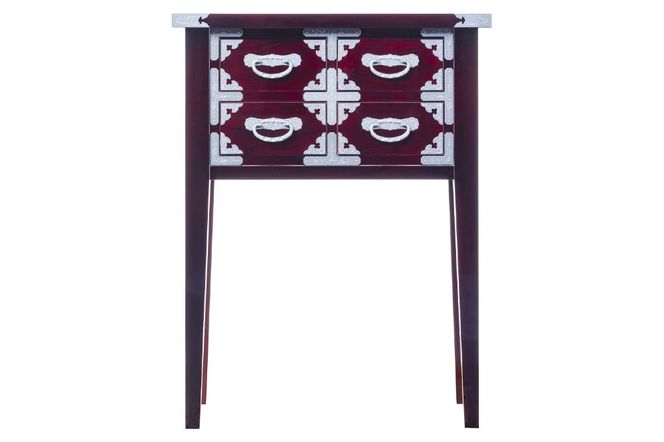 仙台箪笥 四ツ抽コンソール85 木地呂漆塗り (申込書返送後、3ヶ月～8ヶ月程度でお届け)|06_kyk-190101