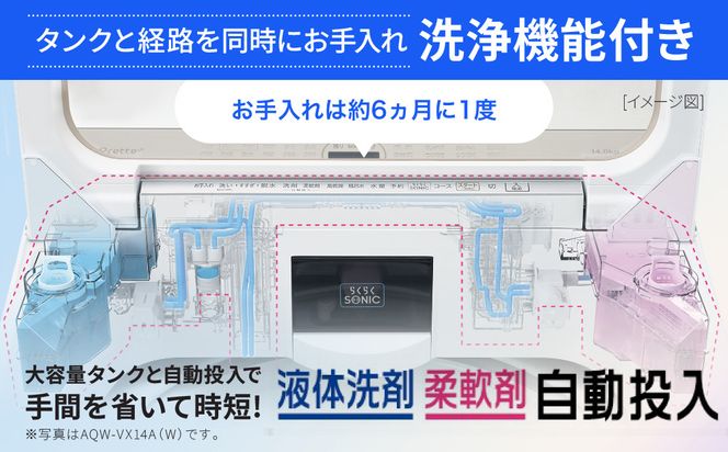 【AQUA】全自動洗濯機 超音波洗浄らくらくSONIC＆洗剤自動投入機能搭載！8kg ホワイトAQW-VX8A［ 京都 アクア 洗濯機 縦型洗濯機 人気 おすすめ 自動投入 超音波 洗浄 家電 お取り寄せ 通販 送料無料 ふるさと納税 ］ 261009_A-XY014