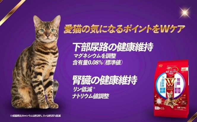 ビューティープロ キャット Ｗケア 下部尿路・腎臓の健康 1.2kg ｘ8(ケース単位) キャットフード