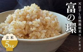 令和7年産 天日干し自然栽培米コシヒカリ「富の環」 玄米 5kg【北アルプス剣岳源流早月川最上流 の 棚田米】｜お米 こしひかり こめ コメ おこめ 高品質 富山 魚津※北海道・沖縄・離島への配送不可 ※2025年10月下旬～2026年3月下旬頃に順次発送予定