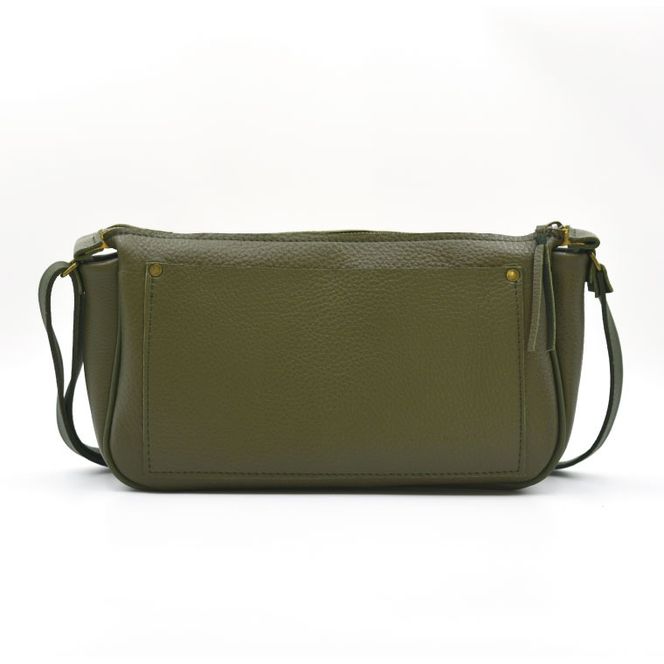 益子の革工房maharoのラウンドショルダーバッグ（M）オリーブグリーン｜栃木県 益子町 ふるさと納税 ショルダーバッグ バッグ 牛革 手作り (AX116-4)