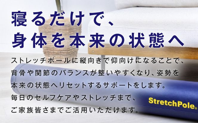 100F072 【LPN社製】ストレッチポールEX ネイビー【正規品 セルフケア ストレッチ エクササイズ 腰痛 肩こり 体幹 コアトレ】