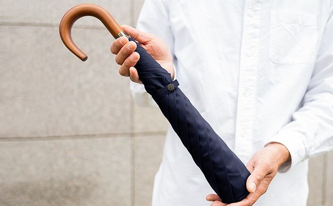 槙田商店【晴雨兼用紳士傘】MAKITA STANDARD (折傘 ネイビー)｜老舗の職人が作る日本製のおしゃれな高級傘　傘　　かさ　高級かさ　男性用　メンズ　晴雨兼用　日傘　雨傘