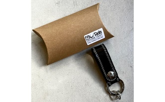 革小物 キーホルダー（ブラック）レザー製品 革製品 LC00026
