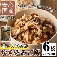 国産のえのきやきのこ使用！濃いきのこの炊き込みご飯の素(2合用×6個)国産 だし醤油 きのこご飯 椎茸 しいたけ【三笠えのき茸生産組合】akn010-04