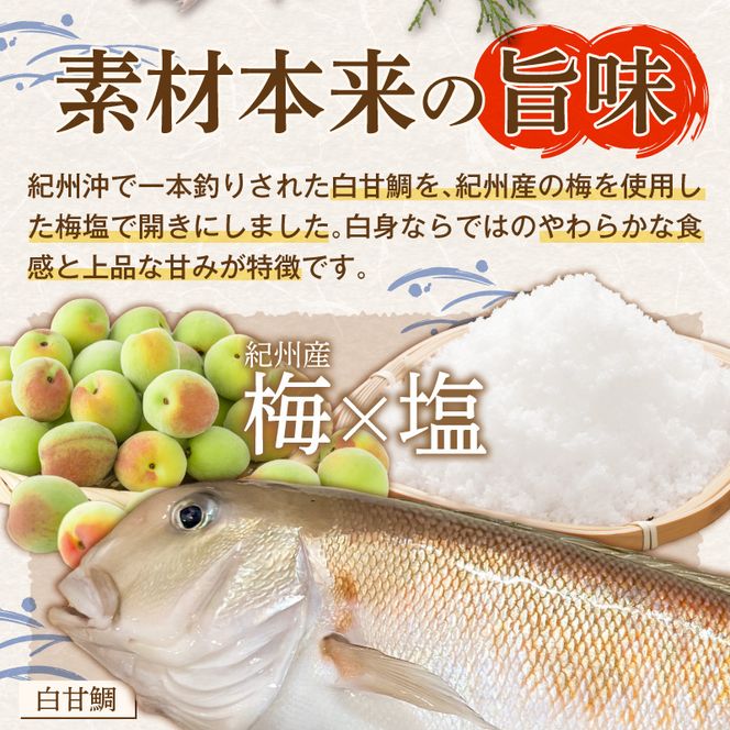 AD6103_紀州沖産　釣り白甘鯛開き　梅塩仕立て２枚セット