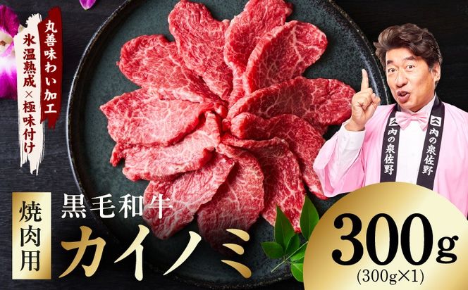 mrz0444 【氷温熟成×極味付け】黒毛和牛 カイノミ 焼肉用 300g【小分け 300g×1P 牛肉 かいのみ 赤身 希少部位】
