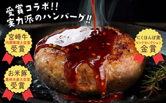 宮崎牛とお米豚の合挽ハンバーグ15個(黒たれ付)_MJ-31-015