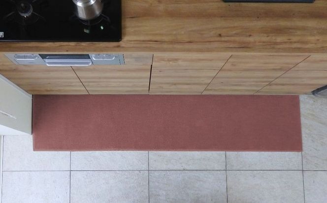 diw0164 北欧風キッチンマット ラグマットタイプ 45×255cm ノーマル型 ライトマホガニー 抗菌防臭 SEK 織人しきもの屋工房