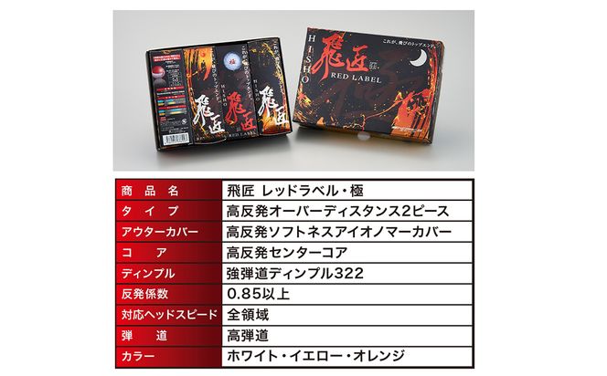 ワークスゴルフ「飛匠レッドラベル極」オレンジ ２０２３年モデル  [ゴルフボール]