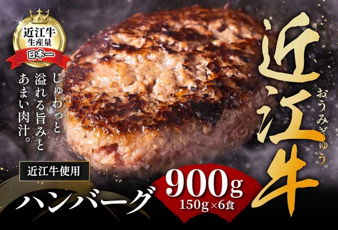 【溢れる肉汁で大人気！】近江牛と黒豚のハンバーグ【900ｇ（150ｇ×6個）】【AF01U】