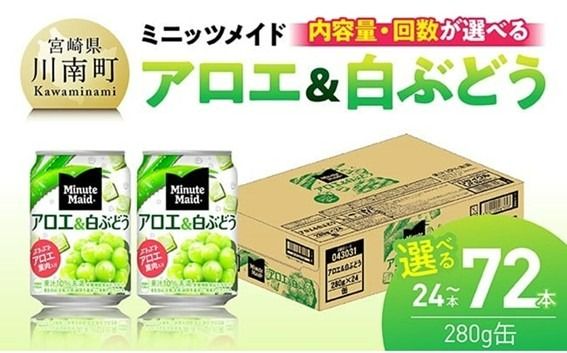 ※内容量と回数が選べる※ミニッツメイド「アロエ&白ぶどう」280g缶 【 飲料 アロエ 白ぶどう 果汁 長期保存 定期便 】 [C11131 C11132 C11133 C11131t3 C11132t3 C11133t3]