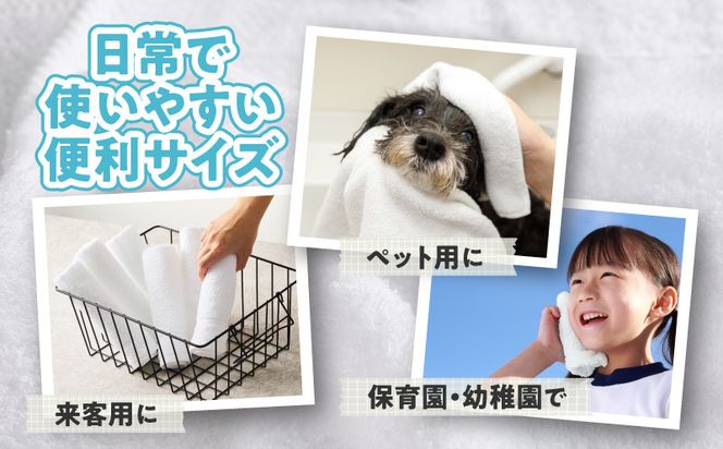 099H2373 おしぼりタオル 12枚 ホワイト【泉州タオル 国産 吸水 普段使い シンプル 日用品 家族 ファミリー】