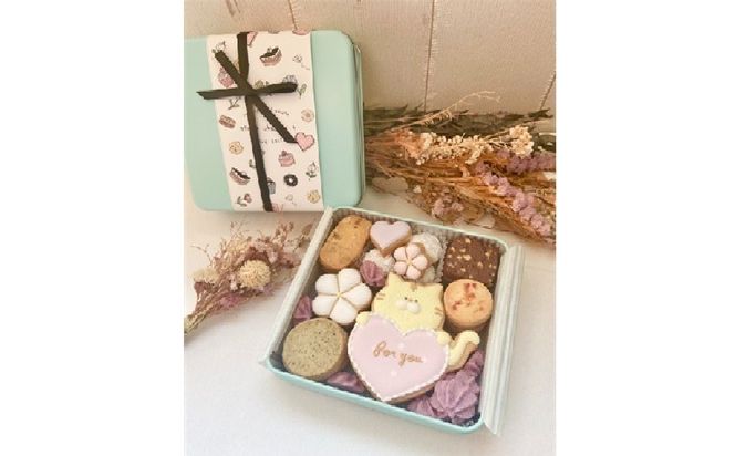 【studio chaleur+】可愛いトラネコ♡のクッキー缶 | クッキー クッキー缶 クッキーボックス クッキーBOX cookie お菓子 缶 詰め合わせ アソート スイーツ 洋菓子 猫 ネコ ギフト プレゼント 贈り物 贈答 人気 おしゃれ 可愛い 岐阜県 瑞穂市