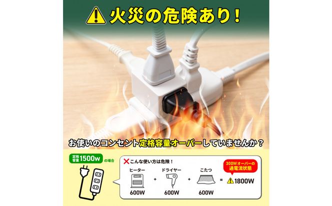 コード付きアラームタップ4P2M　WB-A42(W) 272183_AZ238