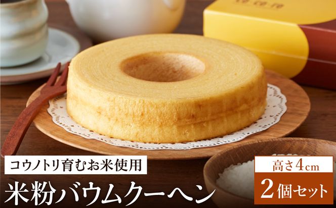 (コウノトリ育むお米使用)米粉バウムクーヘン（H4cm） 2個