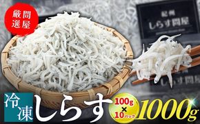 冷凍釜揚げしらす1kg（100g×10パック） / シラス 厳選 小分け 冷蔵便 大容量 お米のおとも【dig003】