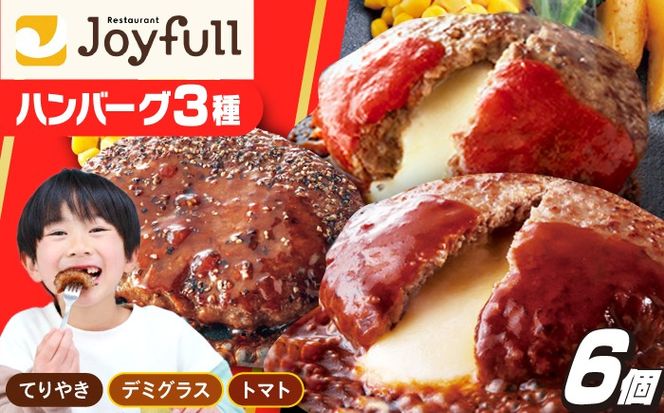 ジョイフル ハンバーグ スペシャル 詰め合わせ 3種 6個セット 《築上町》【株式会社 ジョイフル】[ABAA086]