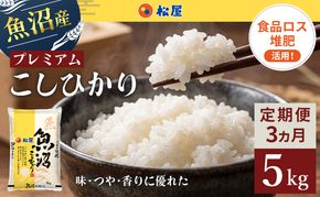 【定期便 3か月】 松屋フーズ 最高級 魚沼産コシヒカリ 5kg