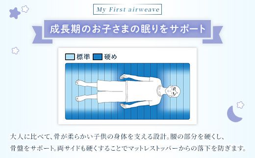 エアウィーヴ airweave for kids シングル | 成長期 子供 キッズ 日本製 寝具 高反発 洗える エアファイバー マットレスパッド トッパー 敷パッド 敷布団 エアウィーブ