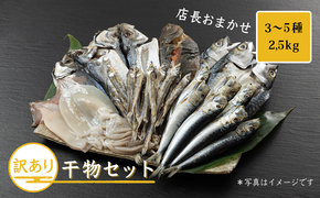 おまかせ訳あり干物セット（3～5種） 約2.5kg 富山 魚津 浜浦水産 自家用 家庭用