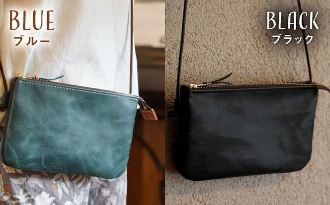 【経年変化を楽しむ】本革 3ポケット サコッシュ 革小物 革バッグ 糸島市 / BLESS[AAA034]