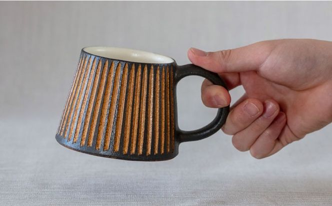 鉄釉 マグカップ (山型) 2個セット 糸島市 / 醇窯 やきもの コップ マグ ペア[AOE004] 醇窯 高須健太郎 陶器 やきもの マグカップ マグ コップ セット 鉄釉 ペア