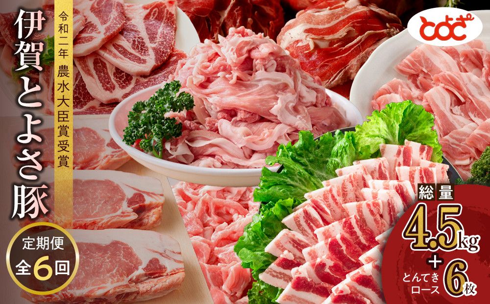 [定期便]農水大臣賞受賞 伊賀とよさ豚 年6回お届け 242161