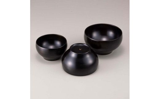 三つ組　桜〇椀　黒 復興　震災　コロナ【能登半島地震復興支援】 北陸新幹線 F6P-1674