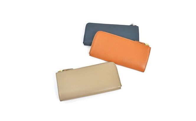 レディース本革L字ファスナー長財布4M3-1153（・オーク）