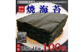 焼き海苔 100枚 ( 10枚 × 10袋 ) 全形 海苔 のり 焼きのり 板のり 家庭用 愛知県 南知多町 ご飯 ごはん 料理 丼 国産 カネ成 人気 おすすめ