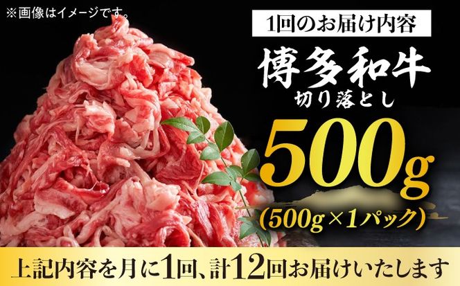 【全12回定期便】【和牛の旨味を堪能！】博多和牛切り落とし500g《築上町》【株式会社MEAT PLUS】[ABBP044]