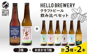 【年内発送】【 3種 飲み比べ 】糸島 クラフト ビール 瓶 詰め合わせ 6本 セット 糸島市 / HELLO BREWERY [AGM001] クラフト ビール 地ビール 飲み比べ 詰め合わせ セット