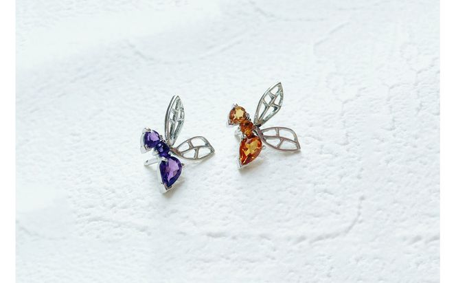 【プレゼント包装付き】ミツバチ ピンバッジ（SV /シトリン） 232238_WW140