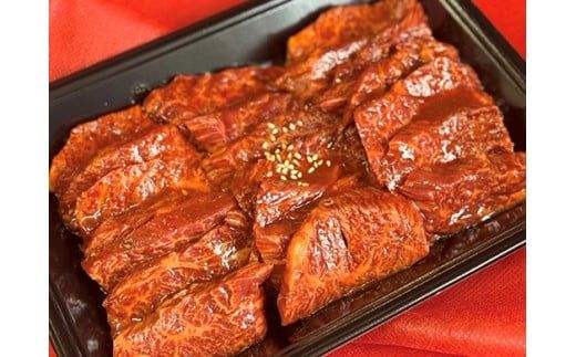 【定期便】定期便　和牛入国産牛　ハラミ焼肉　秘伝の自家製タレ漬け(480g×2)全３回【FO52W】（滋賀県　近江八幡市）