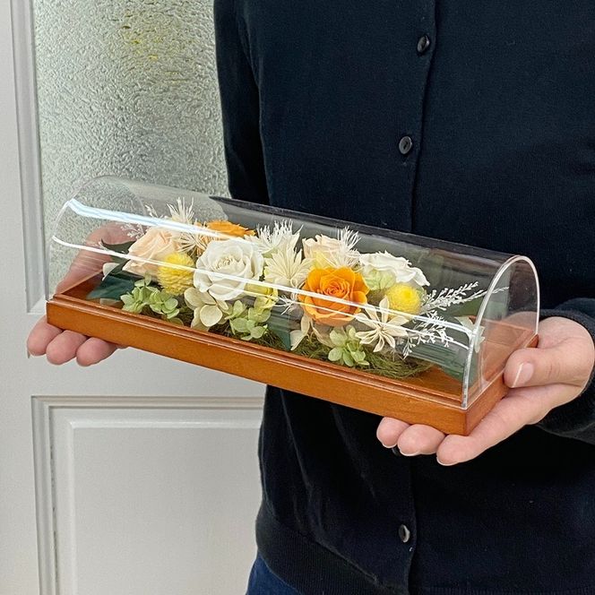 プリザーブドフラワー　シュクレ　オレンジ　春日部市　シュガーパイン(AJ257)