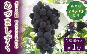 【先行予約】＼あづましずく 約1kg／ 高級 種無し 種なし 皮ごと 巨峰 ぶどう 品種 果物 フルーツ シャインマスカット ナガノパープル 人気 ランキング 贈答 ギフト 訳あり 納税 福島 ふくしま 田村市 たむら 鈴木農園 でんじろうさん