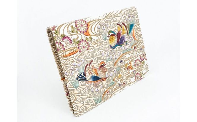 【文庫屋大関】パーソナルホルダー　おしどり【皮革工芸品】 雑貨 日用品 ブックカバー パスポートケース 貴重品入れ マルチケース シンプル 和風 革小物 