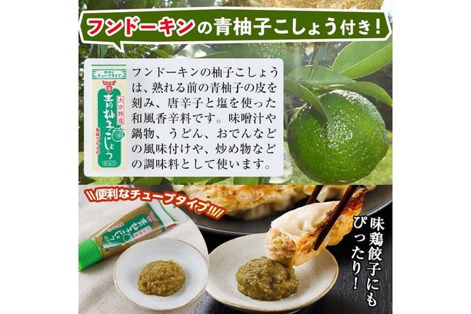 鶏の本場の老舗鶏屋が作る味鶏の餃子セット (計48個・1Pあたり12個入・柚子胡椒30g付き！) 鶏餃子 餃子 鶏肉 ぎょうざ おかず お惣菜 おつまみ 冷凍【V-70】【味鶏フーズ】