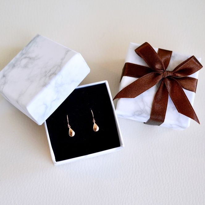 K18PG(18金) ローズゴールド 地金 雫 ピアス ティアドロップ ツユ形 フックタイプ シンプル 保証書付 KO-0067 242-028-c