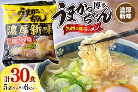 インスタントラーメン うまかっちゃん 濃厚新味 5食パック 6ケース 計 30食 [地域商社ふるさぽ 福岡県 宇美町 um40bfw220002] ラーメン 博多ラーメン インスタント とんこつ 即席ラーメン 袋麺 まとめ買い ラーメン詰め合わせ