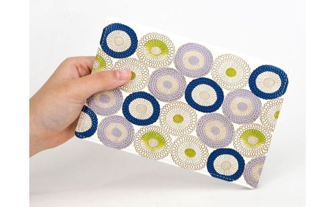 【文庫屋大関】パーソナルホルダー　笠菊＜水明＞【皮革工芸品】 民芸品 雑貨 日用品 ファイル 多用途 牛革 