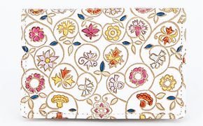 パスケース 金唐小花 文庫屋大関 名刺入れ カードホルダー 名刺ケース 名刺ホルダー カード入れ 定期入れ 定期ケース 小物 革小物 革製品 革 民芸品 日本製 東京 東京都 墨田区　お届け：発送可能時期より順次配送